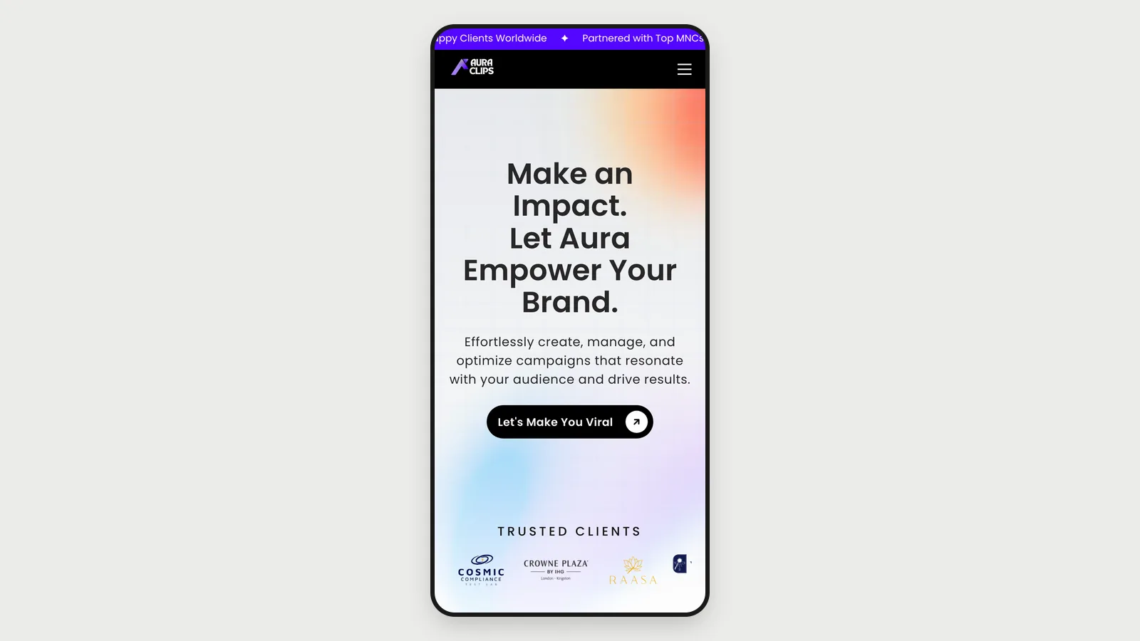 Aura Clips Agency Website screenshot 5