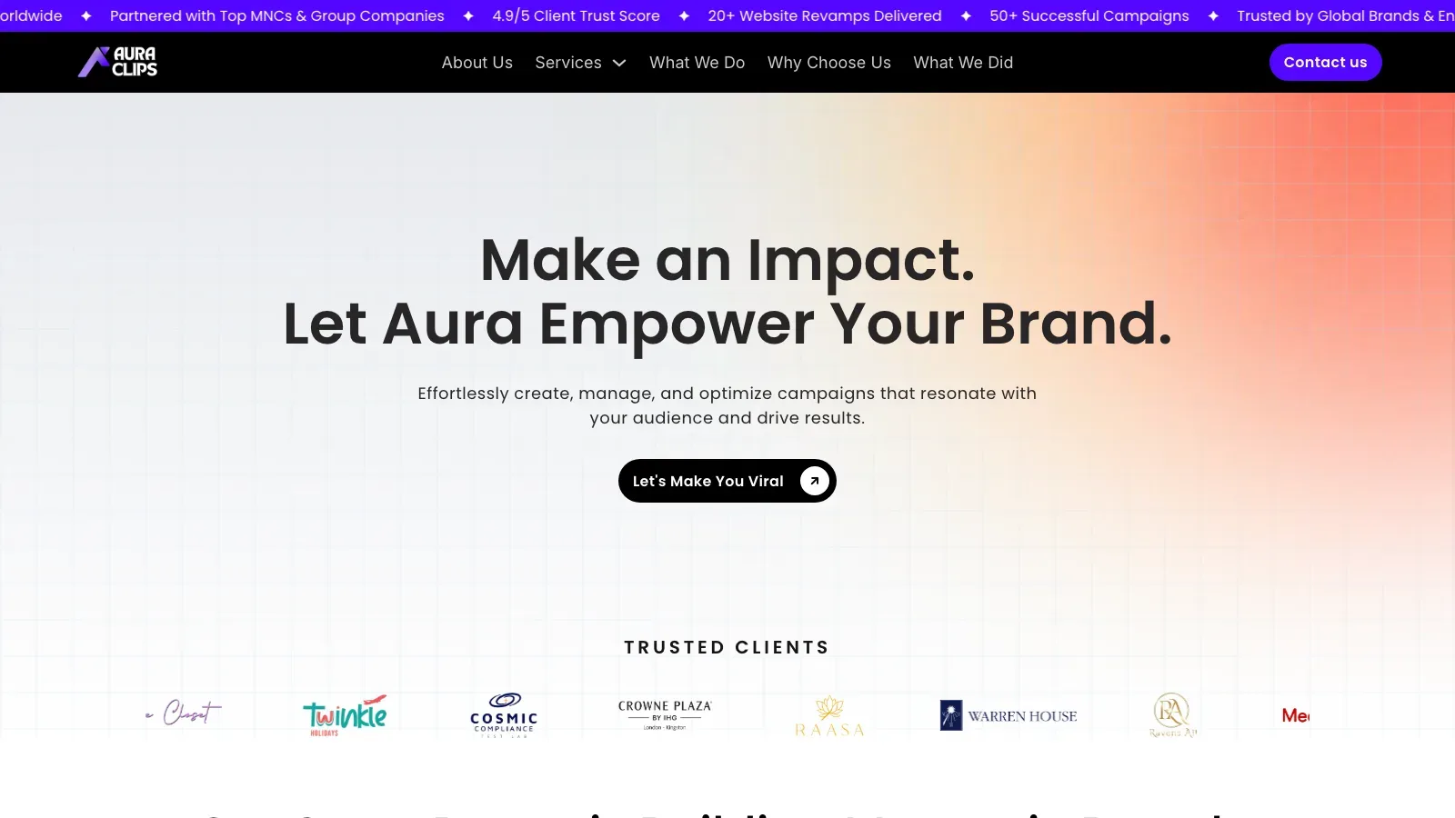 Aura Clips Agency Website