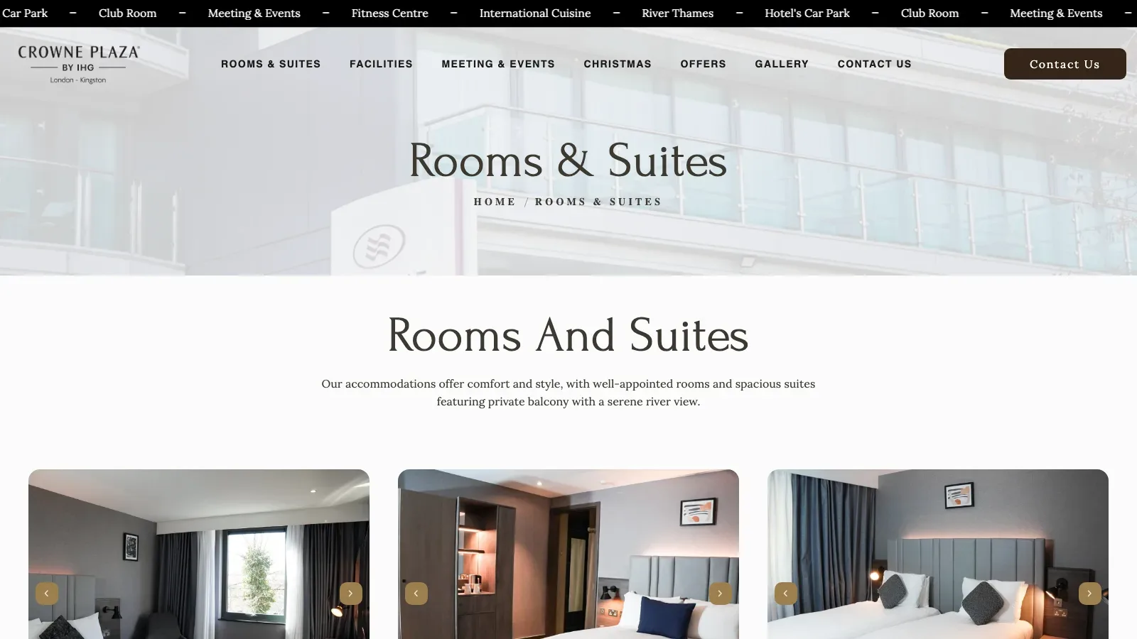 Crowne Plaza London Kingston Hotel Website screenshot 2