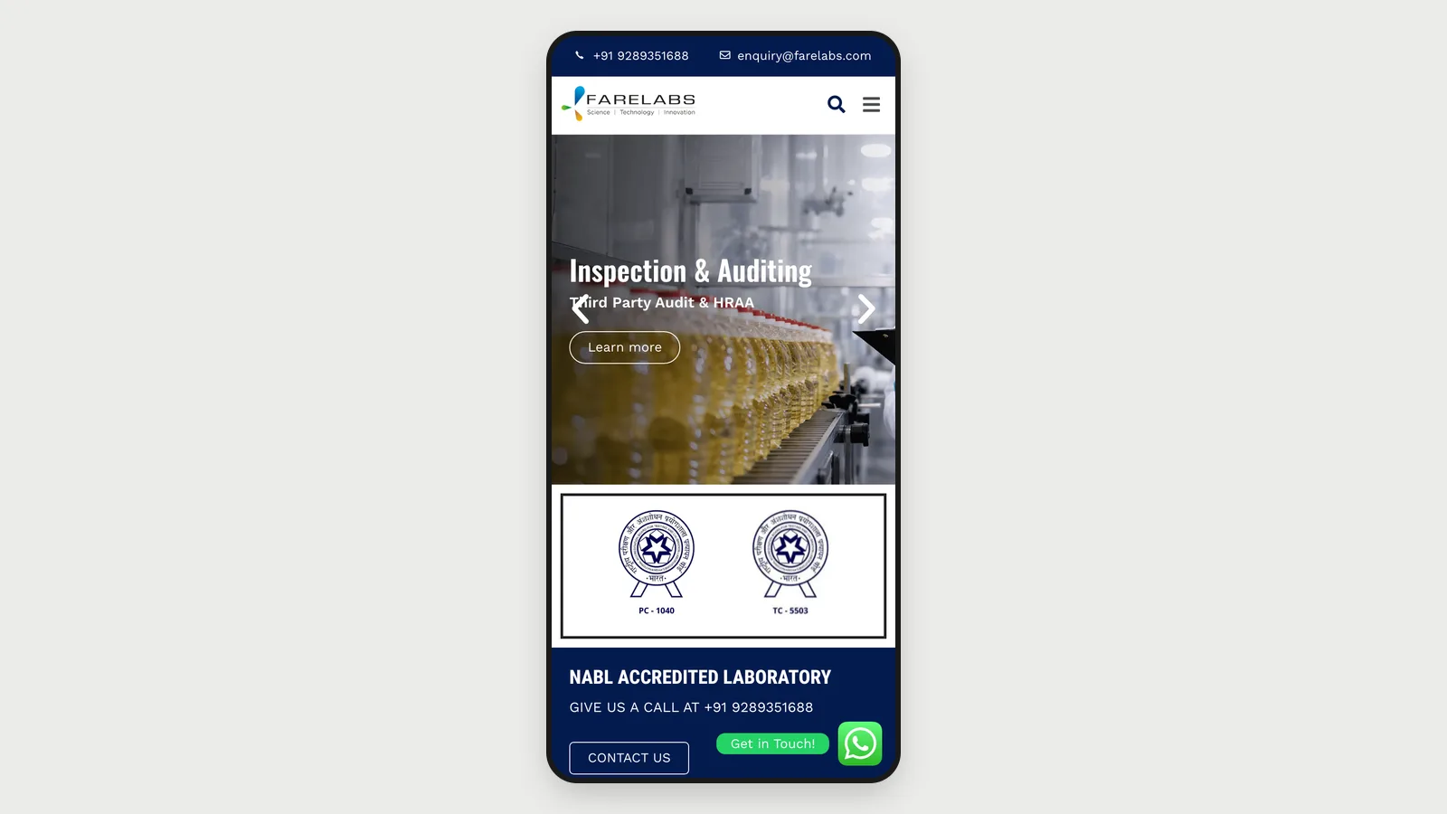 FARE Labs Company Website screenshot 5