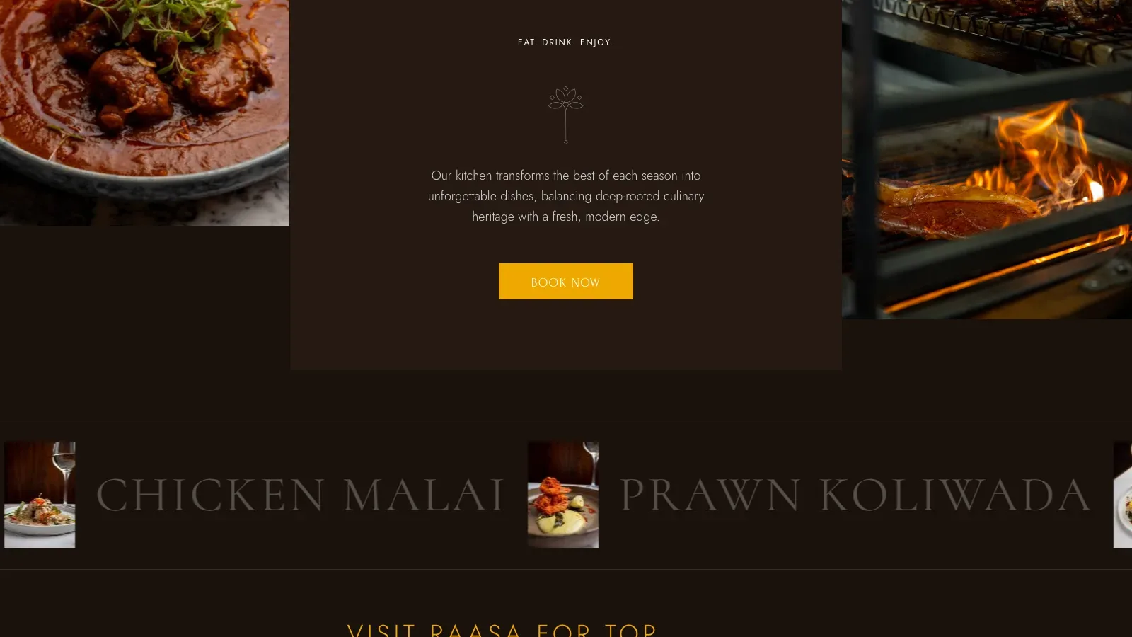 Raasa Restaurant Landing Page screenshot 3