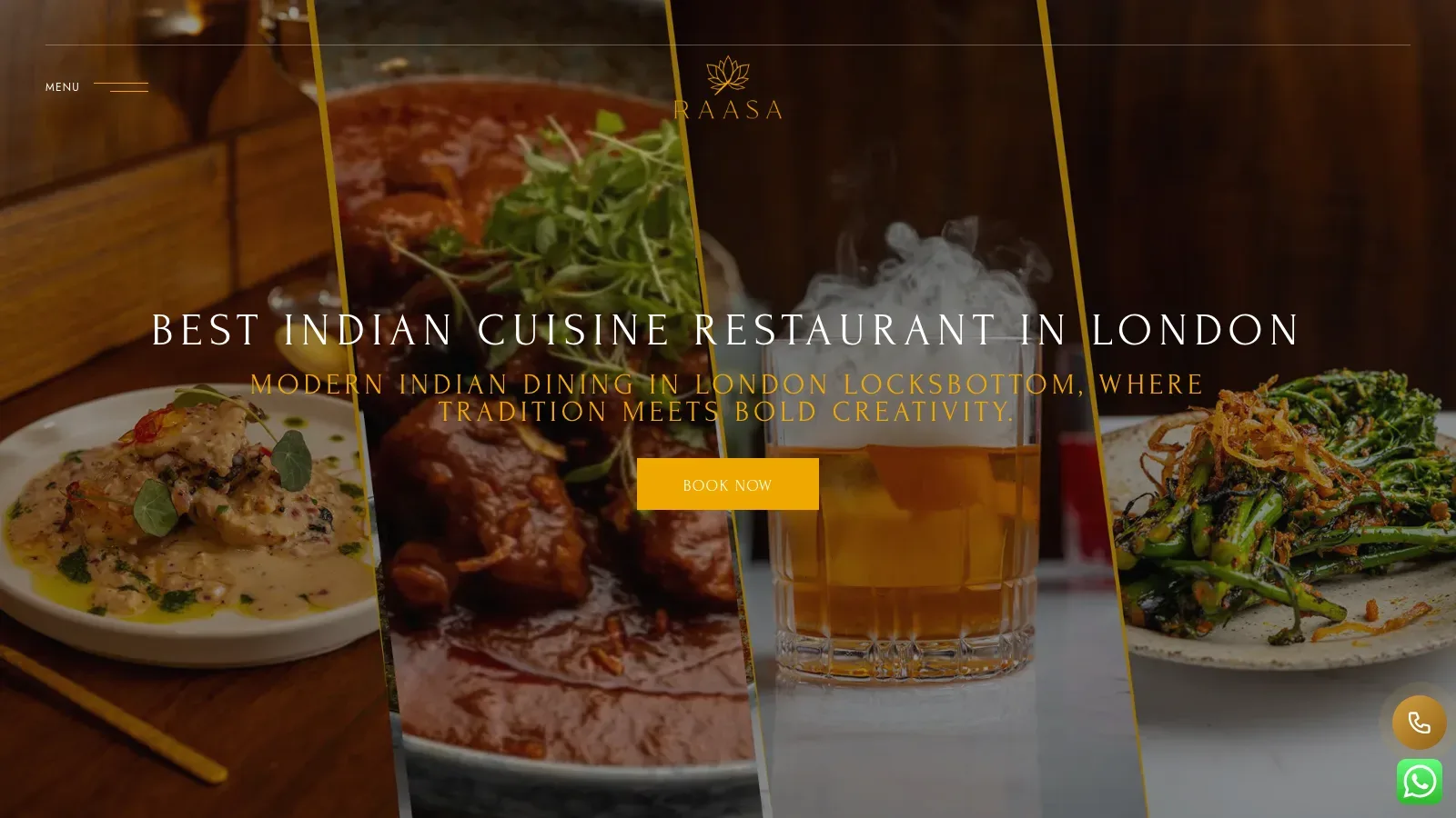 Raasa Restaurant Landing Page