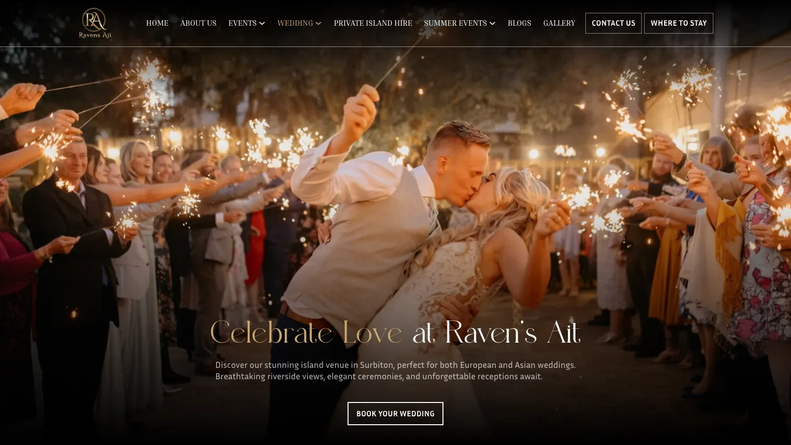 Ravens Ait Venue Website screenshot 2