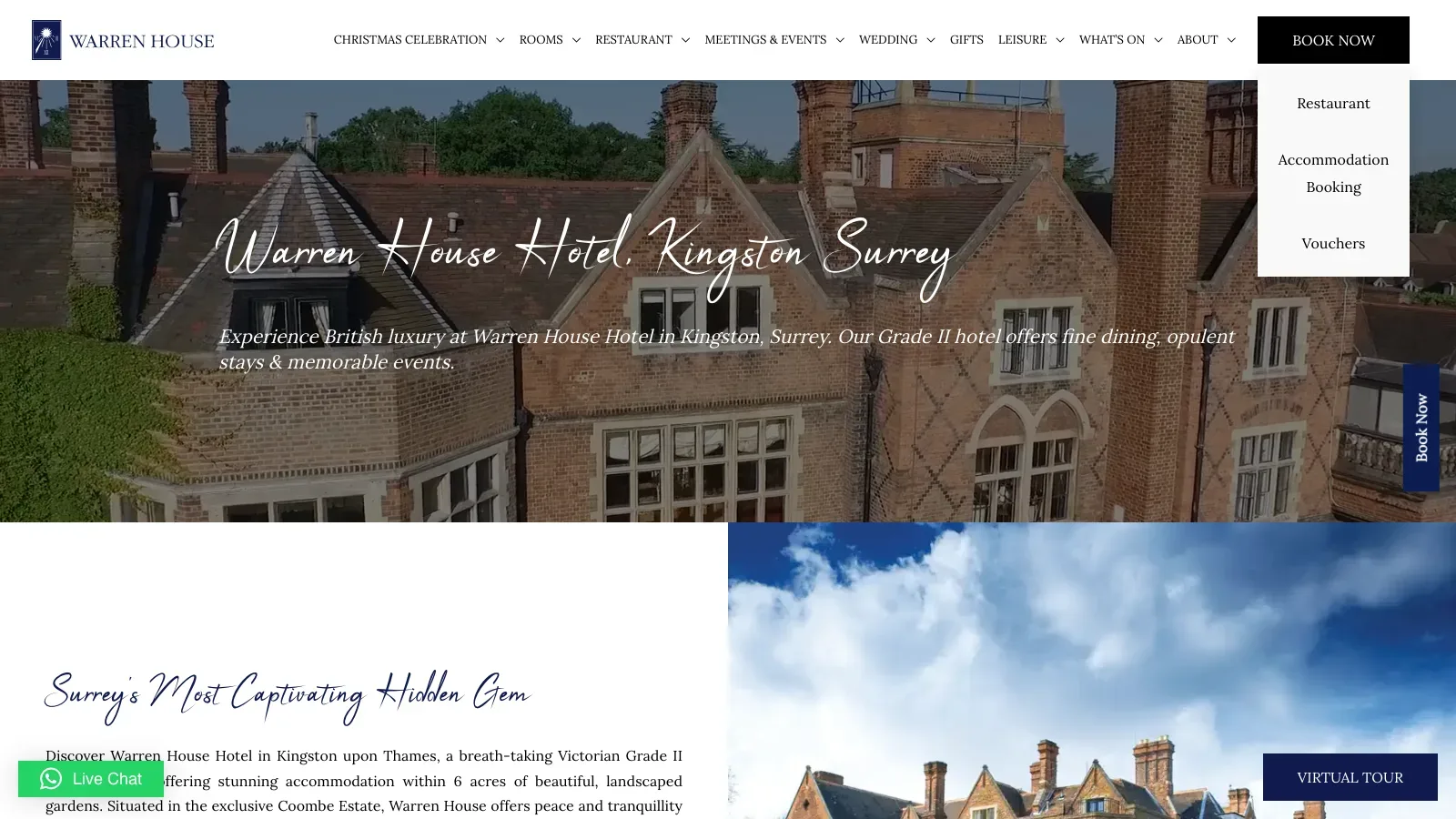 Warren House Hotel Homepage